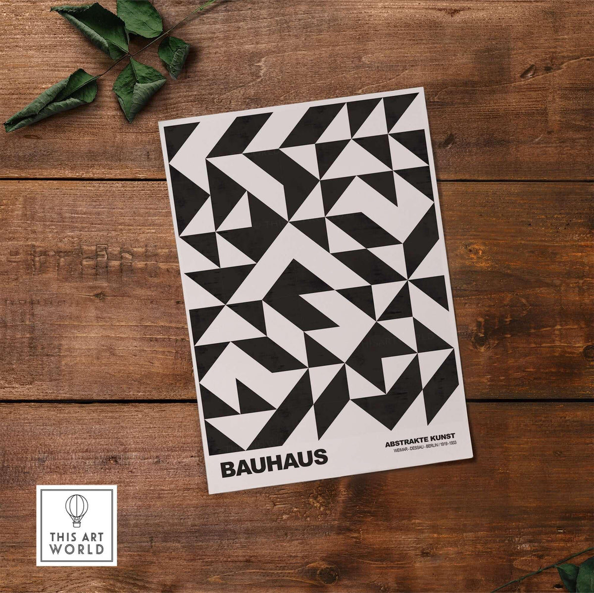 Bauhaus Exhibition Prints - Geometric Triangle Pattern Poster Black White Abstract