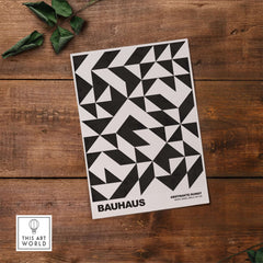 Bauhaus Exhibition Prints - Geometric Triangle Pattern Poster Black White Abstract