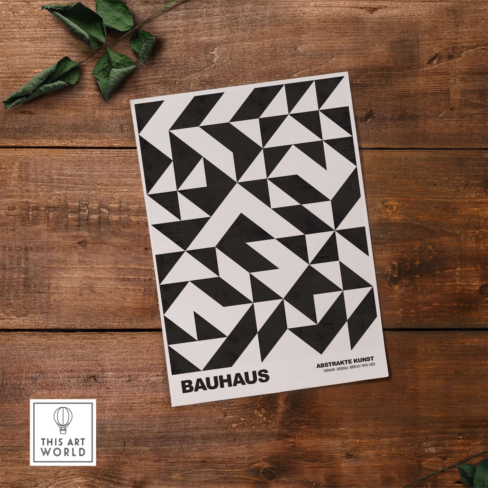 Bauhaus Exhibition Prints - Geometric Triangle Pattern Poster Black White Abstract