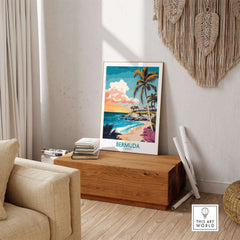 Bermuda Art Print featuring vibrant colors and coastal charm, perfect for home decor.