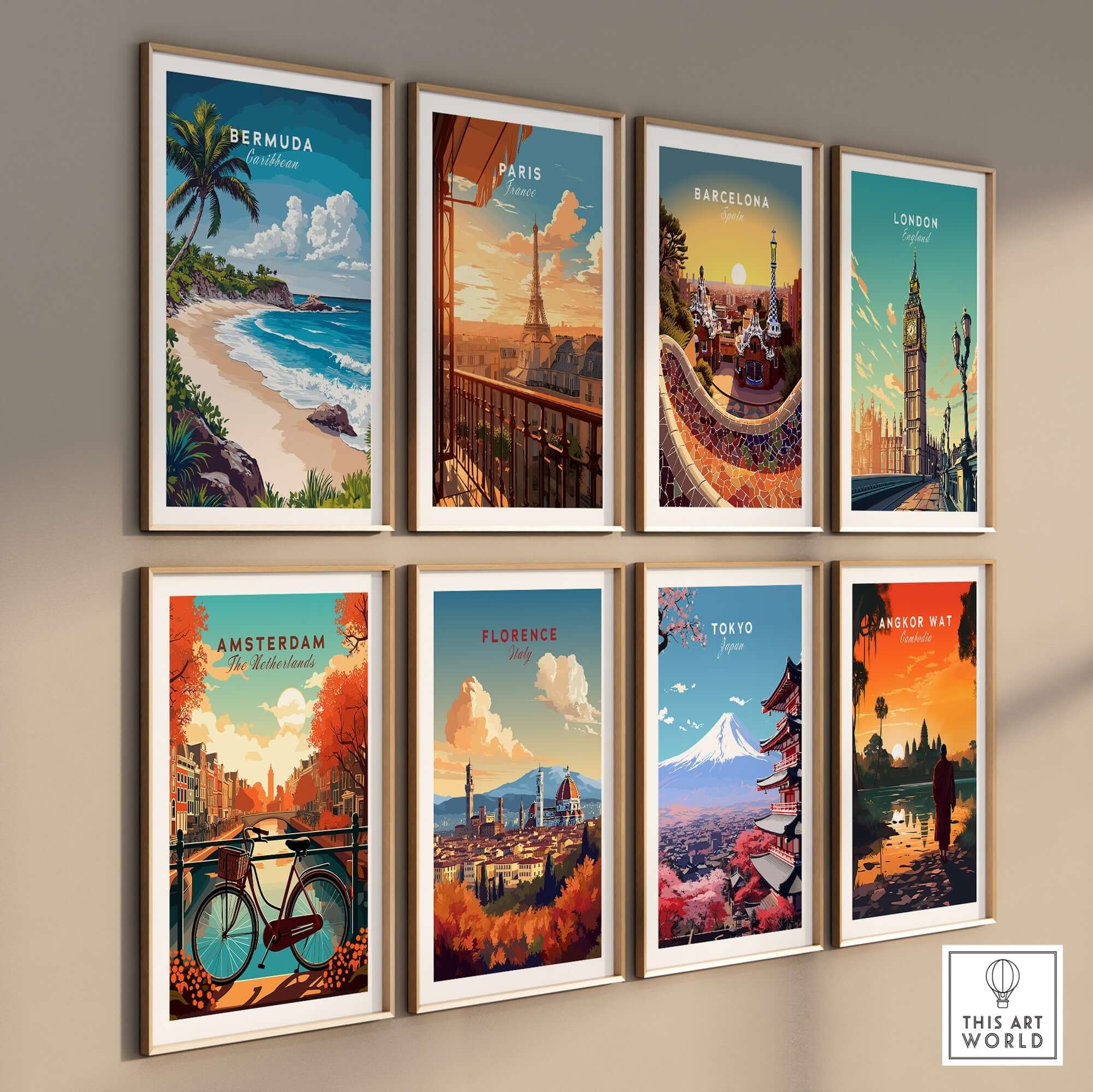 Bermuda Print collection of vibrant travel posters featuring iconic destinations.