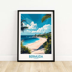 Bermuda Wall Art Print showcasing a vibrant beach landscape, tropical charm, and stunning colors.