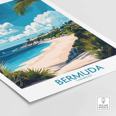 Bermuda Wall Art Print featuring a beautiful tropical landscape with vibrant colors and sandy beach.