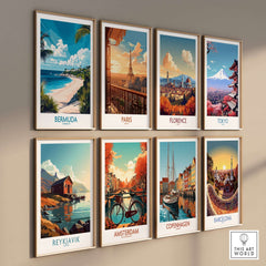 Bermuda Wall Art Print showcasing vibrant landscapes and tropical charm on a stylish wall display.