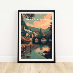 Betws-y-Coed Wales Village Art Print - Scenic Welsh Travel Poster showcasing charming landscapes and serene architecture.