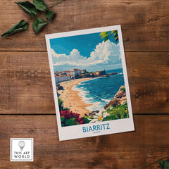 Biarritz Poster France showcasing the stunning coastline and vibrant culture of the French Riviera.
