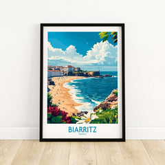 Biarritz Poster France featuring stunning coastline and vibrant culture in a high-quality print.