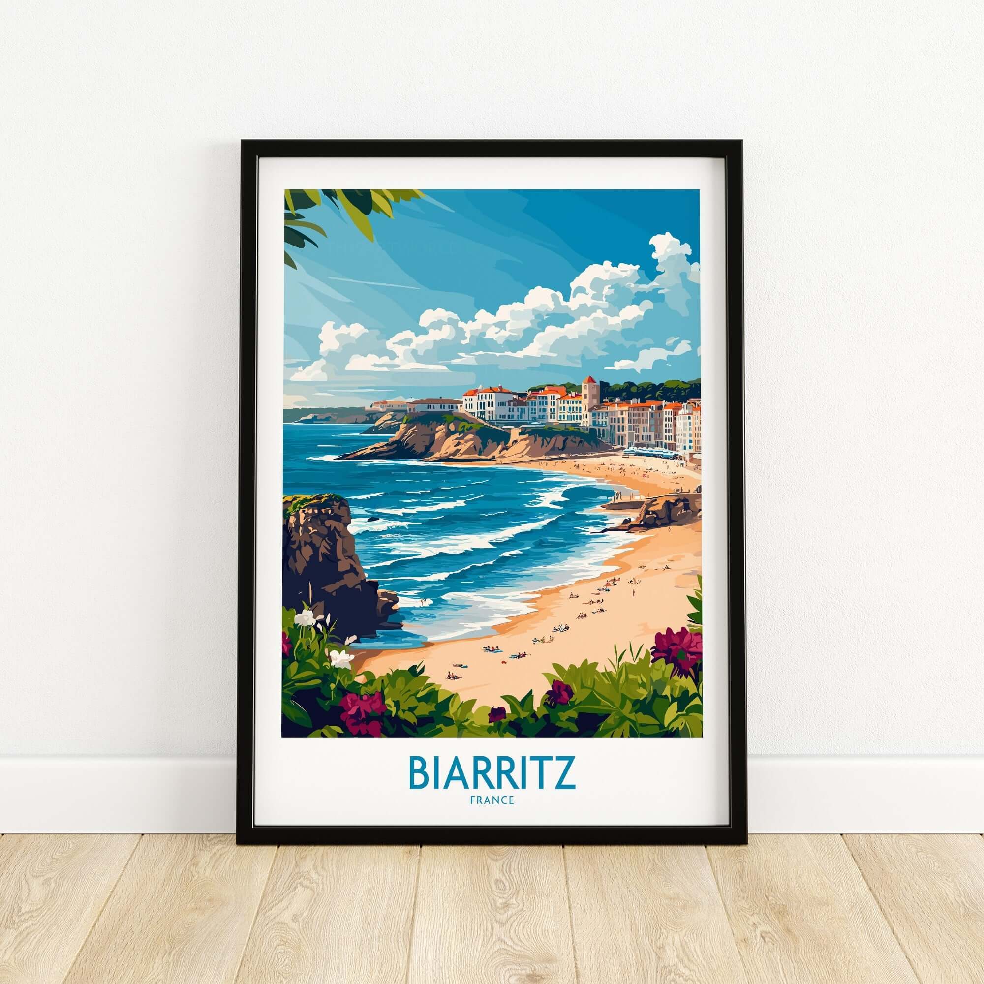 Biarritz Wall Art Print showcasing the coastal beauty of Biarritz, France with vibrant colors and scenic landscapes.