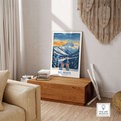 Big White wall art print showcasing British Columbia's ski landscape, adding natural beauty to home decor.