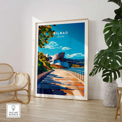 Bilbao Print poster showcasing vibrant design and energetic colors in a stylish interior setting.