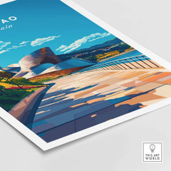 Bilbao Print poster showcasing a vibrant design with a stunning landscape, perfect for transforming any space.
