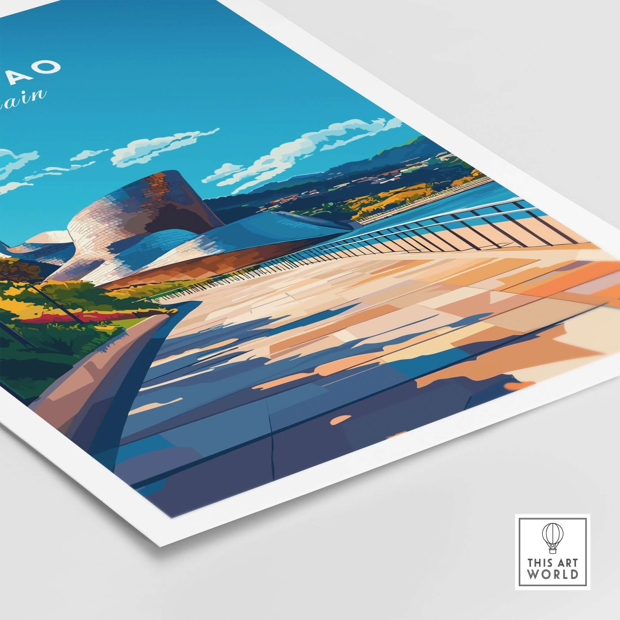 Bilbao Print poster showcasing a vibrant design with a stunning landscape, perfect for transforming any space.