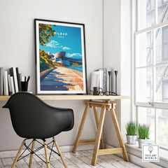 Bilbao Print poster displayed in a modern workspace, adding vibrant energy to the room.