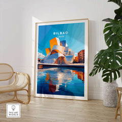Bilbao Print Spain featuring a stunning depiction of the city’s architecture and vibrant colors.