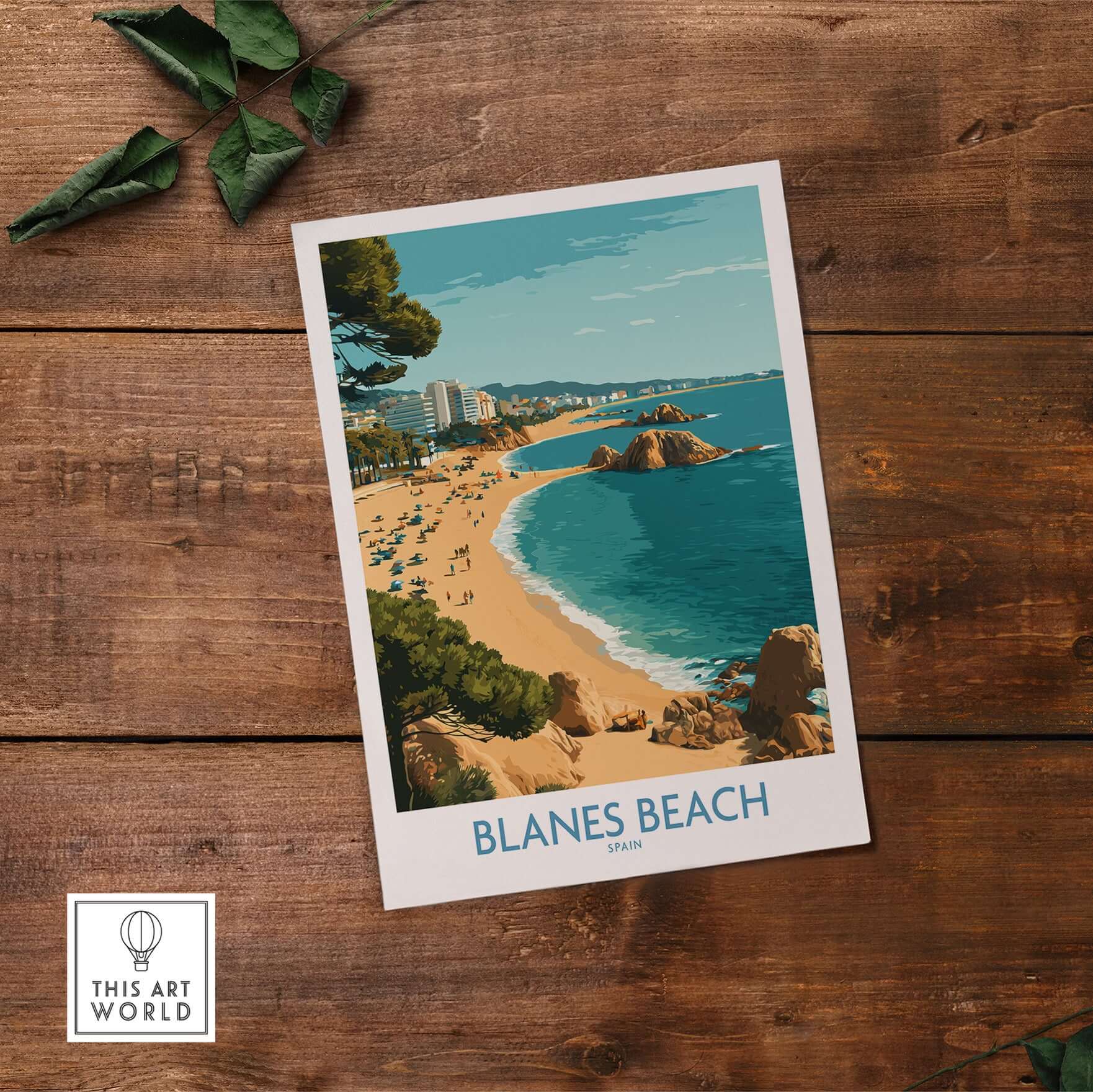 Blanes Beach Spain Travel Wall Art - Mediterranean Coast Poster showcasing beautiful coastline view.