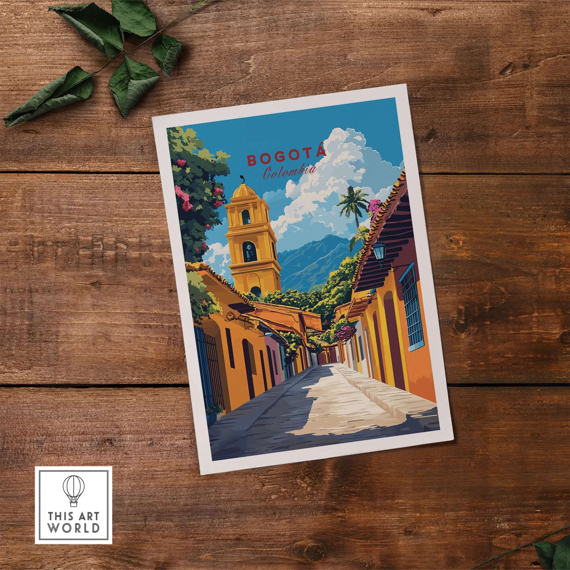 Bogota Print Colombia showcasing vibrant architecture and beautiful landscapes of Colombia