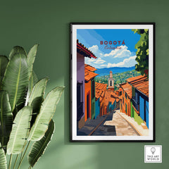 Bogota Travel Print showcasing vibrant streets and culture of Bogotá, perfect for travel lovers and home decor.