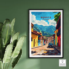 Bogota Wall Art Poster showcasing vibrant city view and colorful streets of Bogotá, Colombia.