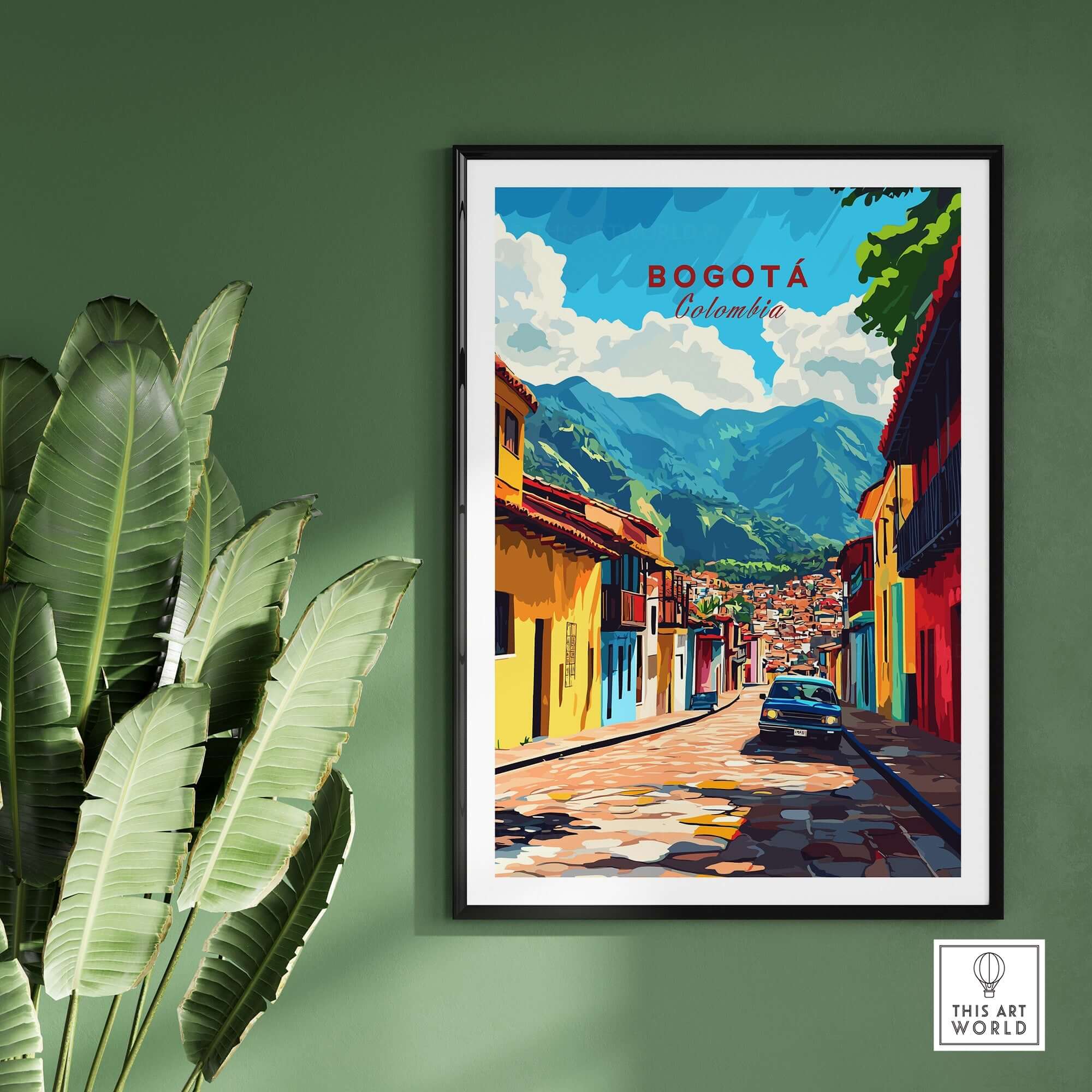 Bogota Wall Art Poster showcasing vibrant city view and colorful streets of Bogotá, Colombia.