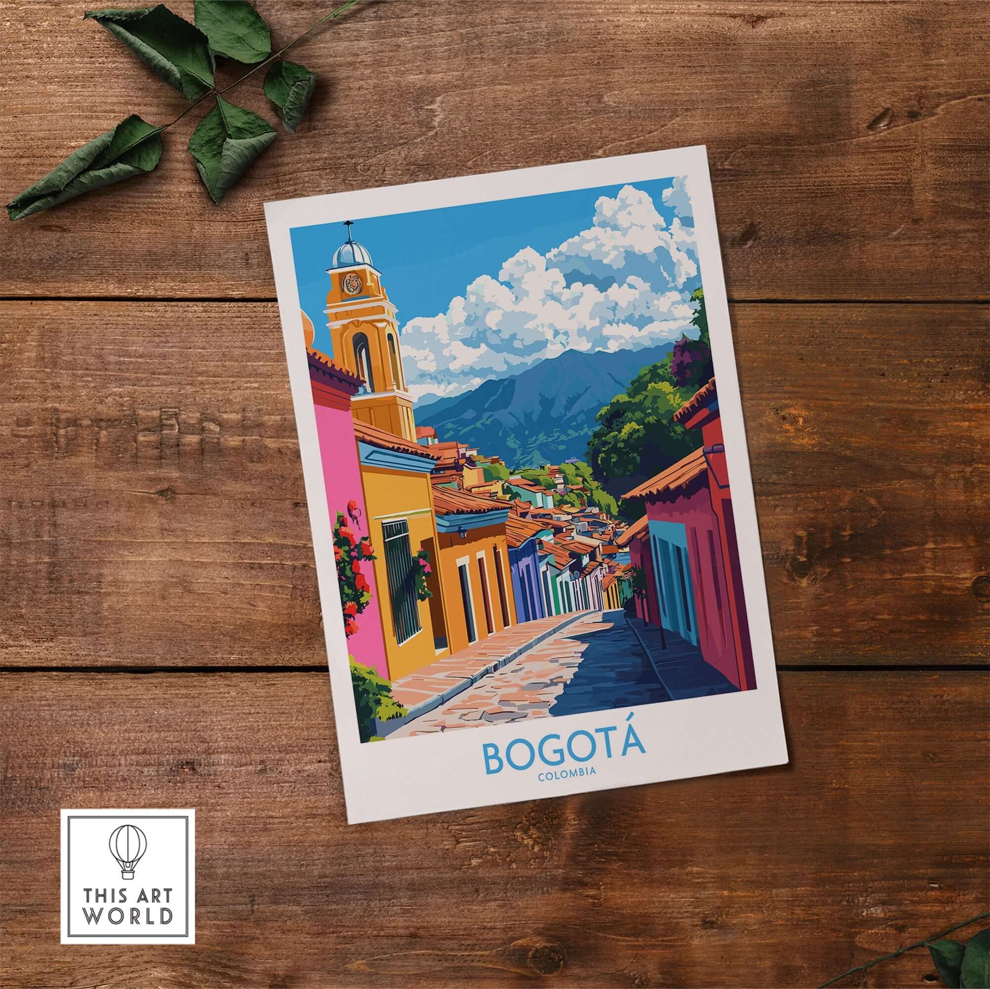 Bogota Wall Art Print showcasing vibrant colors and cultural details of Bogotá, Colombia.