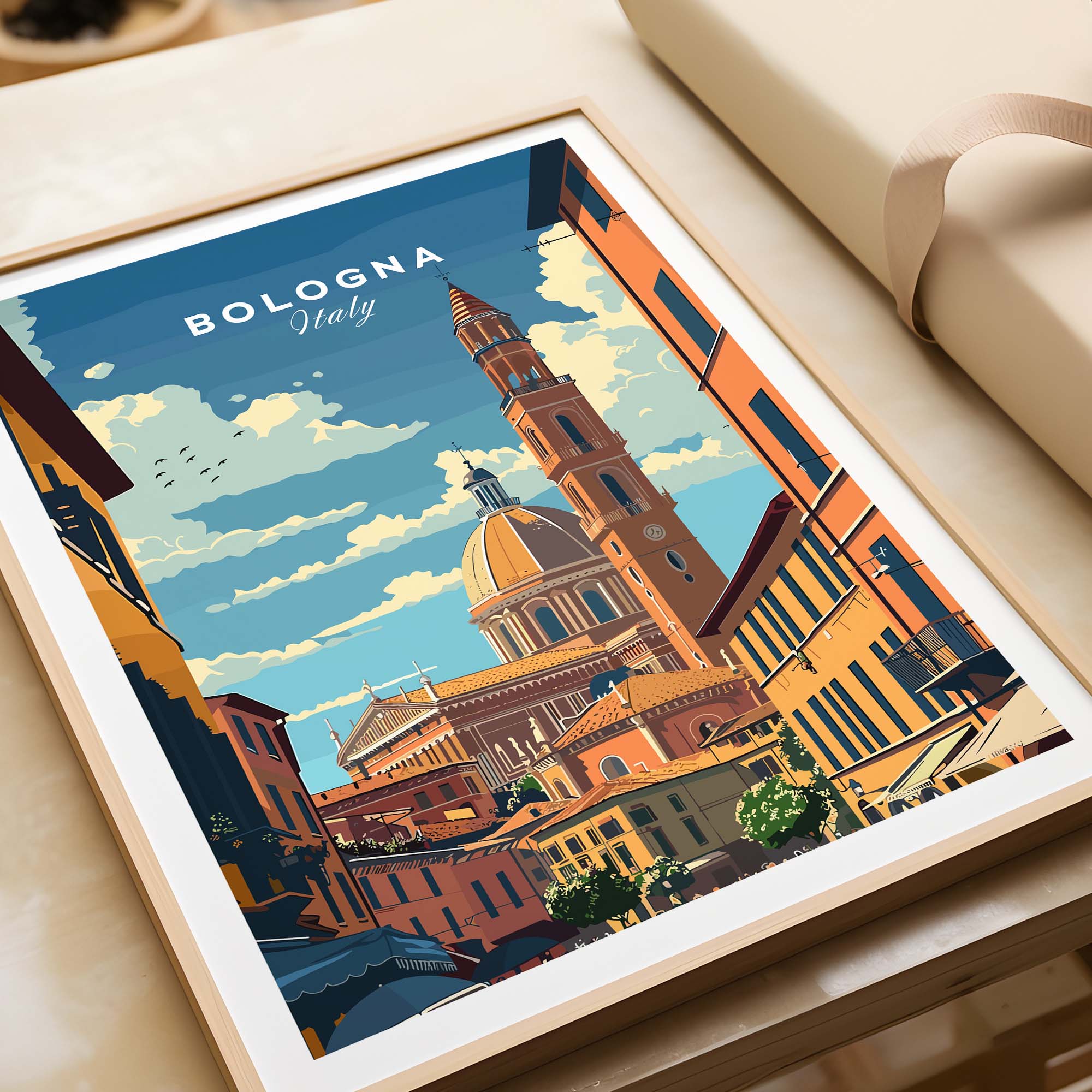 Bologna Travel Poster Italy
