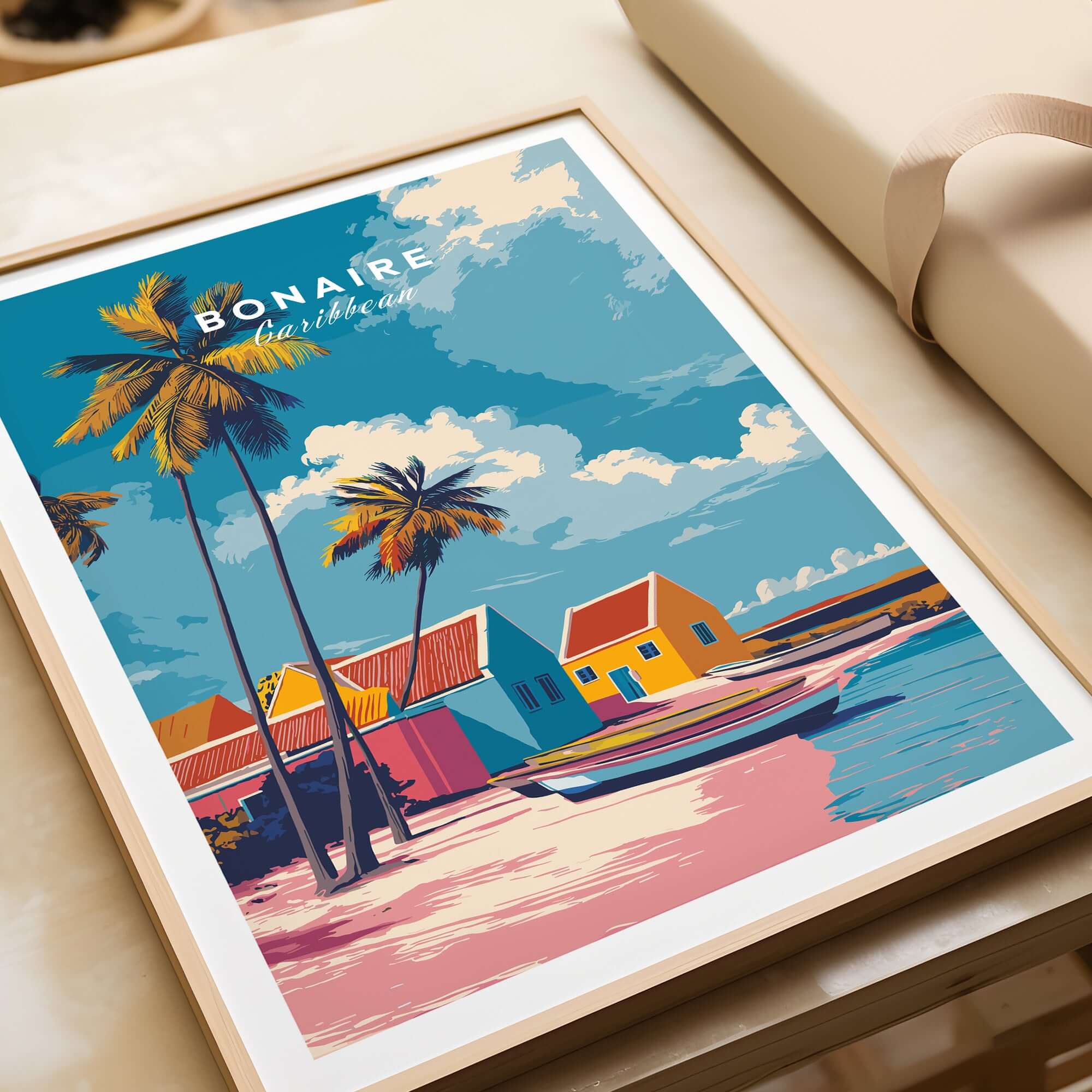 Bonaire Caribbean Colorful Houses Print - Wall Art – This Art World