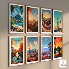 Bora Bora Travel Print among other iconic city prints, perfect for travel enthusiasts and home decor.