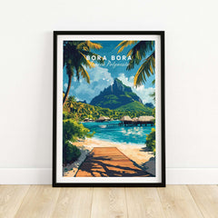 Bora Bora Travel Print showcasing tropical landscapes and vivid colors, perfect for travel lovers.