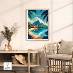 Bora Bora Wall Art featuring vibrant tropical scenery and serene beach imagery for home decor.