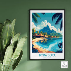 Bora Bora Wall Art Print showcasing vibrant colors and intricate details, perfect for adding a tropical paradise vibe to any room.