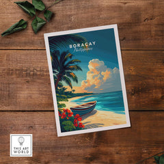 Boracay Print featuring stunning beaches and tropical scenery of Boracay Island, Philippines wall art decor.