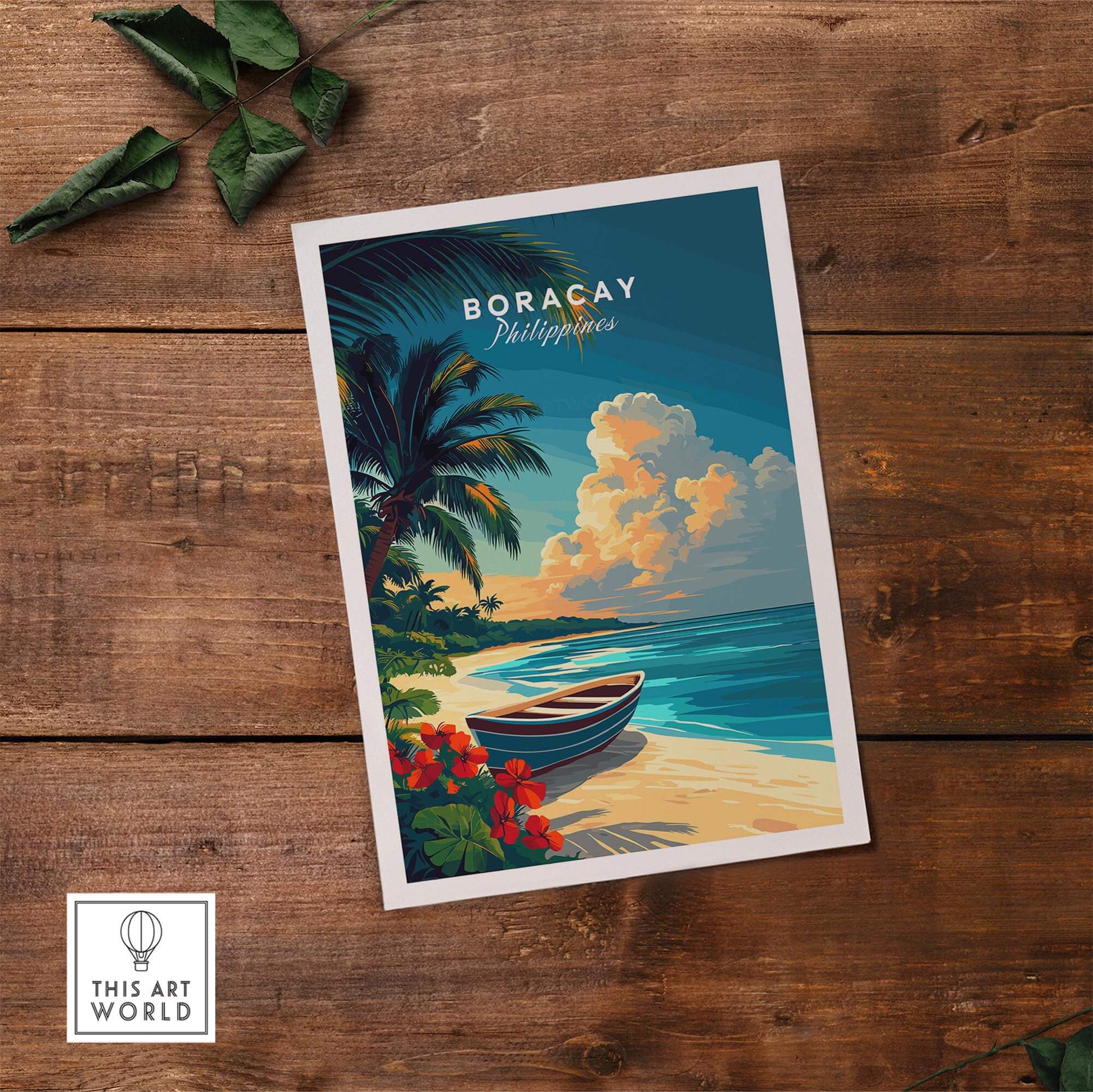 Boracay Print featuring stunning beaches and tropical scenery of Boracay Island, Philippines wall art decor.