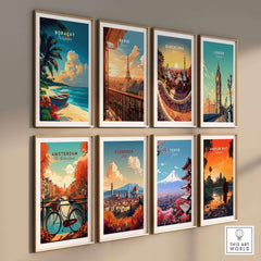 Boracay Print and other city-themed wall art featuring vibrant travel destinations and stunning landscapes.