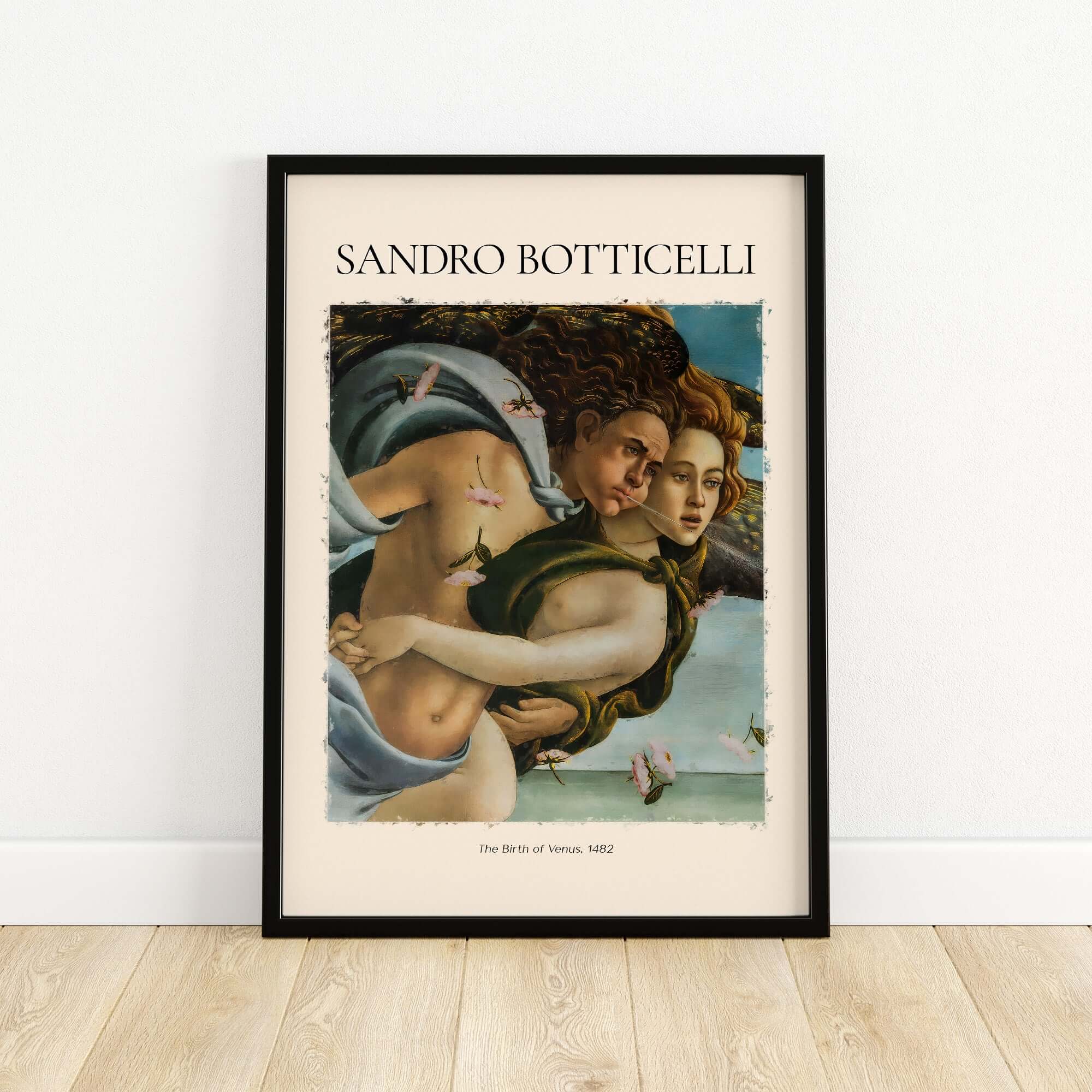 Botticelli Birth of Venus Detail Zephyr Aura Art Print Renaissance Mythology Poster featuring wind gods.