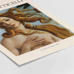 Botticelli Birth of Venus Face Detail Art Print Renaissance Iconic Poster Wall Art featuring Venus's serene expression.