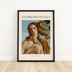 Botticelli Birth of Venus Face Detail Art Print Renaissance Iconic Poster Wall Art featuring Venus's serene expression.