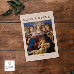 Botticelli Madonna of the Pomegranate Art Print Religious Virgin Mary Child Poster Angels