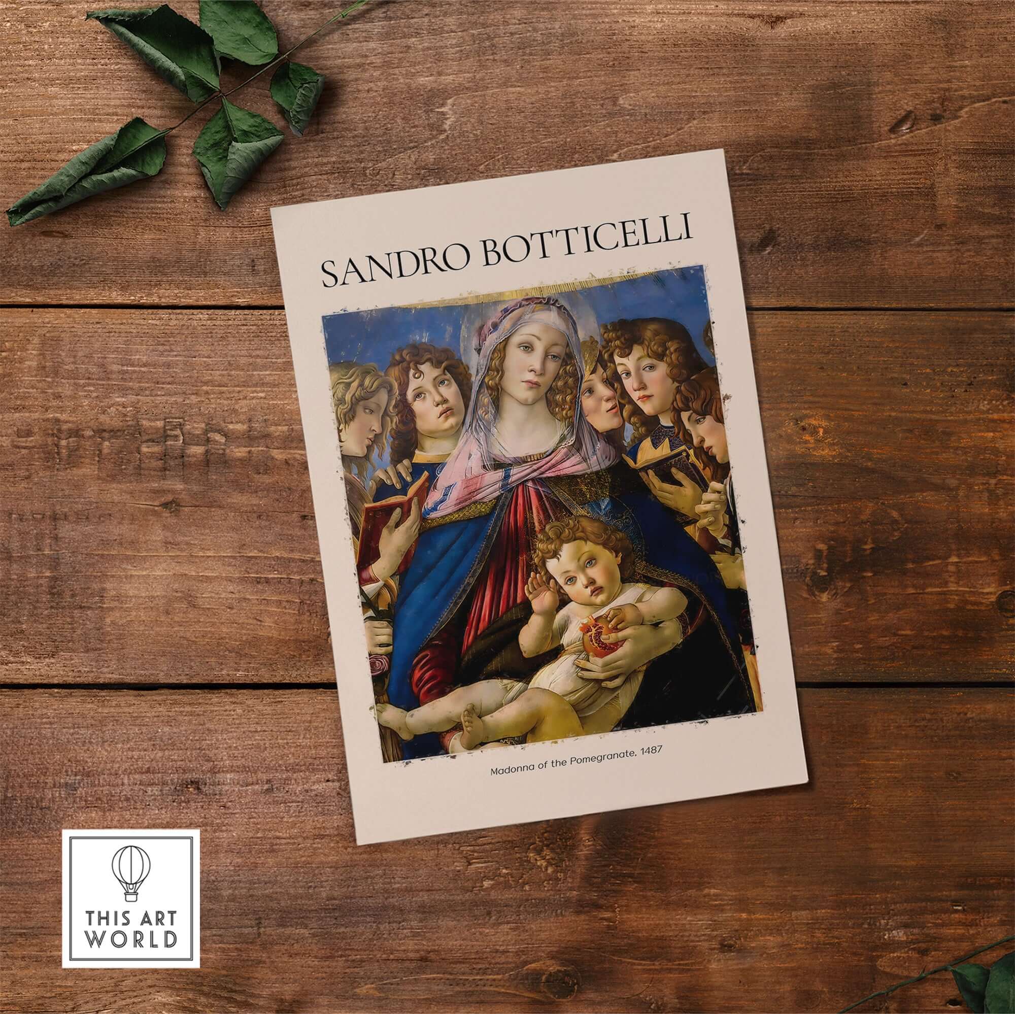 Botticelli Madonna of the Pomegranate Art Print Religious Virgin Mary Child Poster Angels