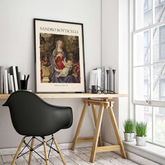 Botticelli Madonna with Saints Bardi Altarpiece Art Print Renaissance Religious Poster displayed in a modern interior.