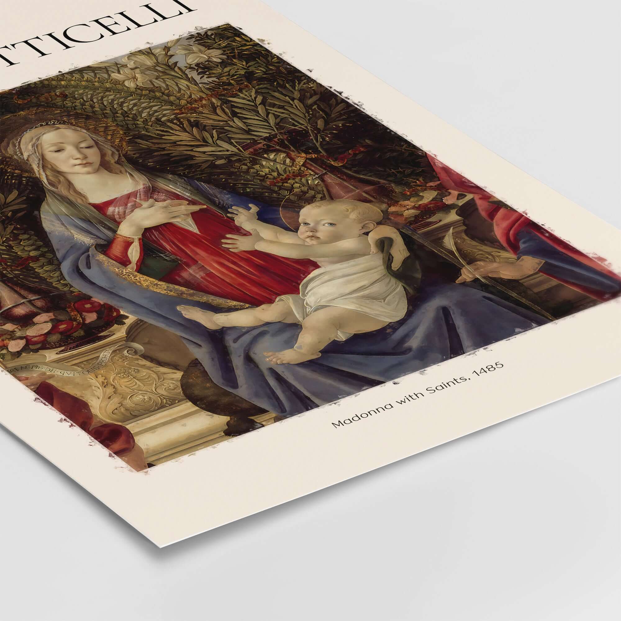 Botticelli Madonna with Saints Bardi Altarpiece Art Print Renaissance Religious Poster featuring Virgin and Child.