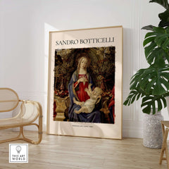 Botticelli Madonna with Saints Bardi Altarpiece Art Print Renaissance Religious Poster displayed in a stylish interior setting.