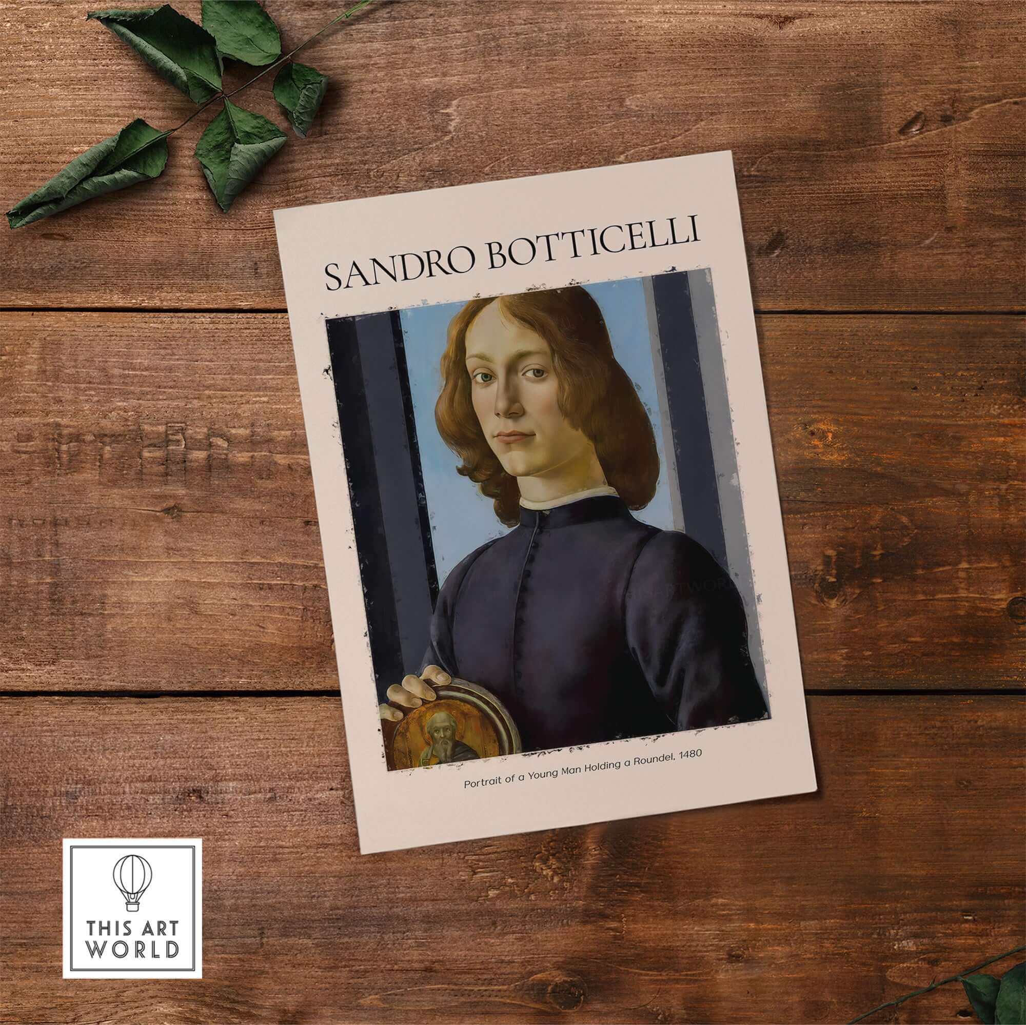 Botticelli Portrait of a Young Man Roundel 1480 Art Print Renaissance Florentine Poster