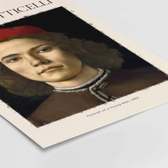 Botticelli Portrait Young Man Red Hat 1483 Art Print Renaissance Florentine Poster featuring a youth with a red cap.