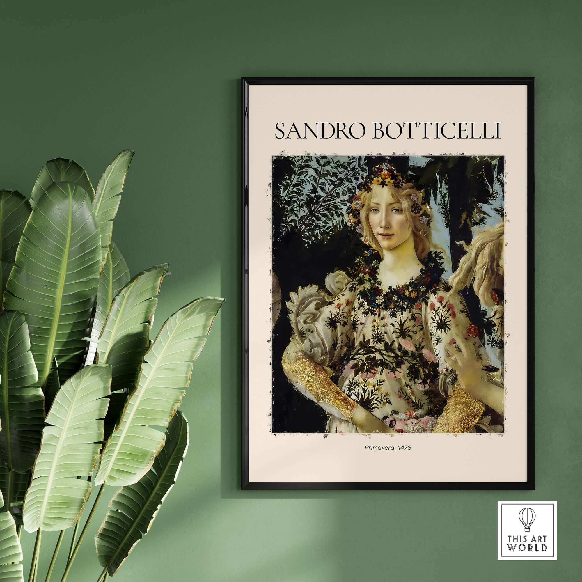 Botticelli Primavera Detail Flora Art Print Renaissance Allegory Spring Poster featuring Flora goddess in floral gown.