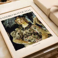 Botticelli Primavera Detail Flora Art Print Renaissance Allegory Spring Poster featuring goddess Flora in floral gown.