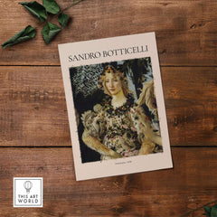 Botticelli Primavera Detail Flora Art Print Renaissance Allegory Spring Poster, depicting Flora surrounded by blooms.