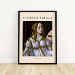 Botticelli Venus and Mars Detail Art Print Renaissance Portrait Poster Wall Art framed print of Venus from Botticelli's work.