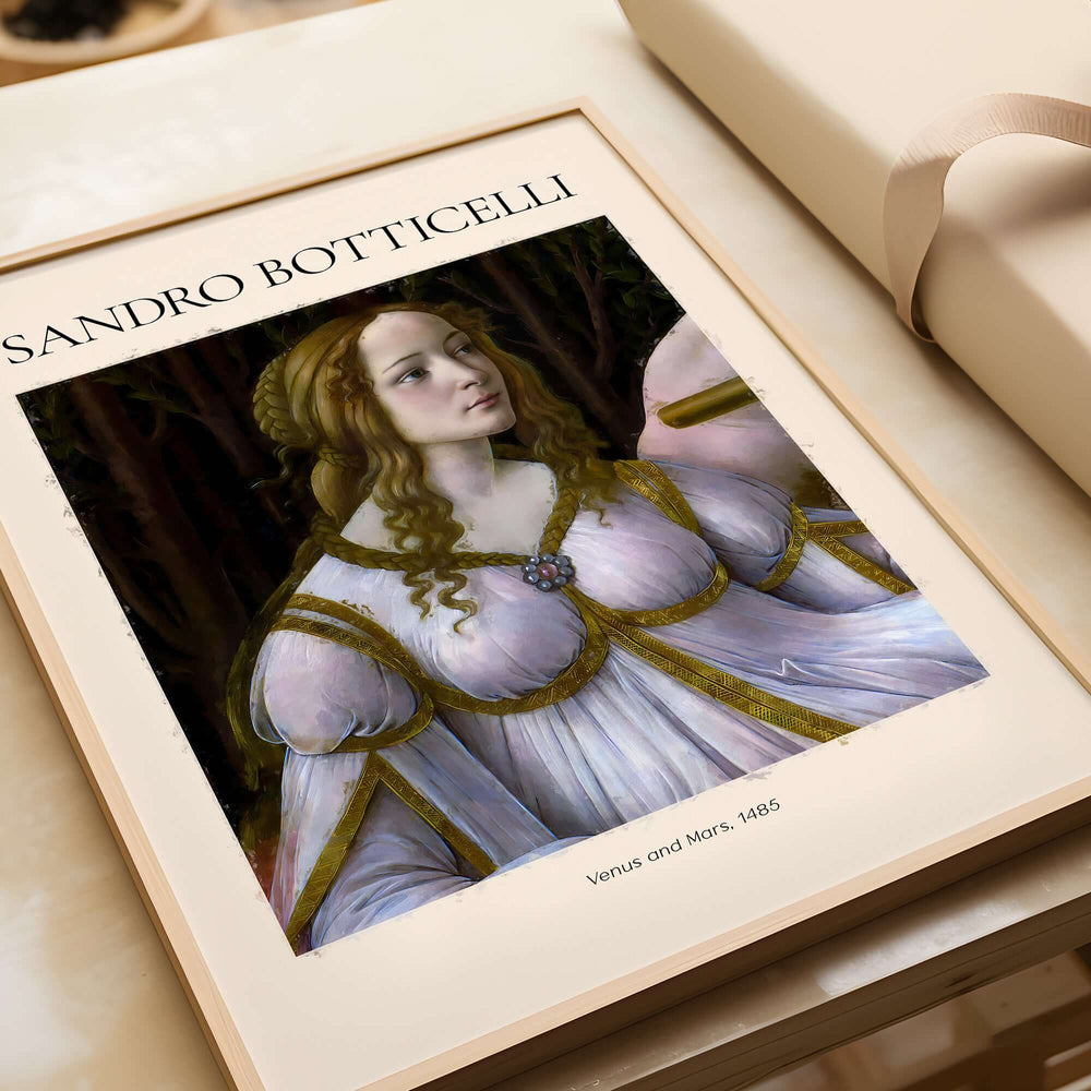Botticelli Venus and Mars Detail Art Print Renaissance Portrait Poster Wall Art featuring Venus detail.