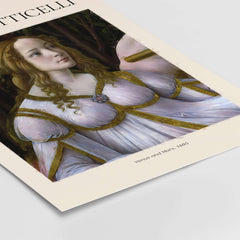 Botticelli Venus and Mars Detail Art Print Renaissance Portrait Poster Wall Art featuring a serene Venus.