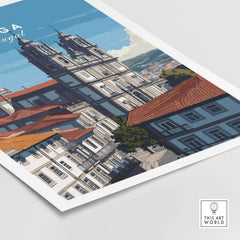 Braga Print | Portuguese Wall Decor showcasing a stunning architectural view of Braga, Portugal.
